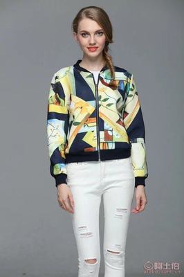 【廠家直銷(xiāo)2016秋冬爆款歐美印花棒球服外套女裝批發(fā)Y12】常熟市服裝城悅衣服飾商行 - 產(chǎn)品庫(kù)